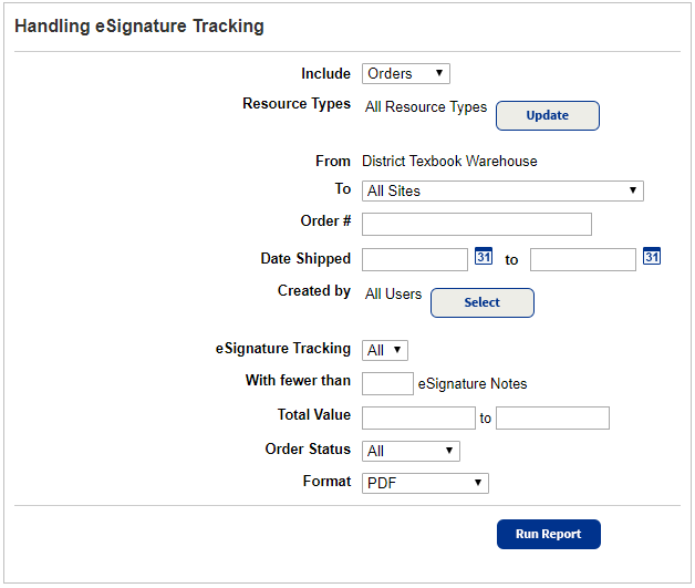 Handling eSignatures Tracking for Resource Orders