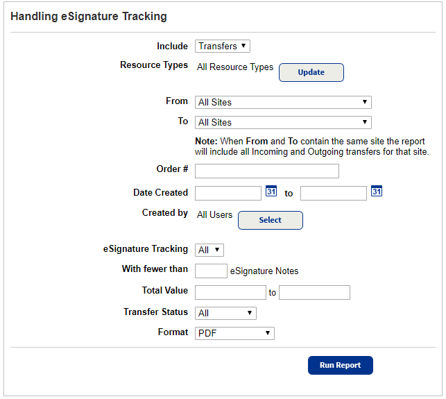 Handling eSignatures Tracking for Transfers
