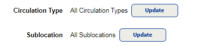 Circulation Type and Sublocation search defaults